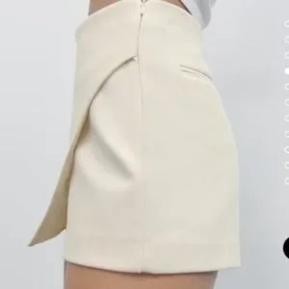 Zara Black Asymmetric Skort High Waist Side Zipper Size XS - Picture 14 of 16